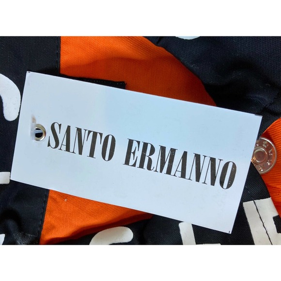 NWT Santo Ermanno Button Up Jacket Size Small Women’s Orange Logo Trim - Picture 4 of 7
